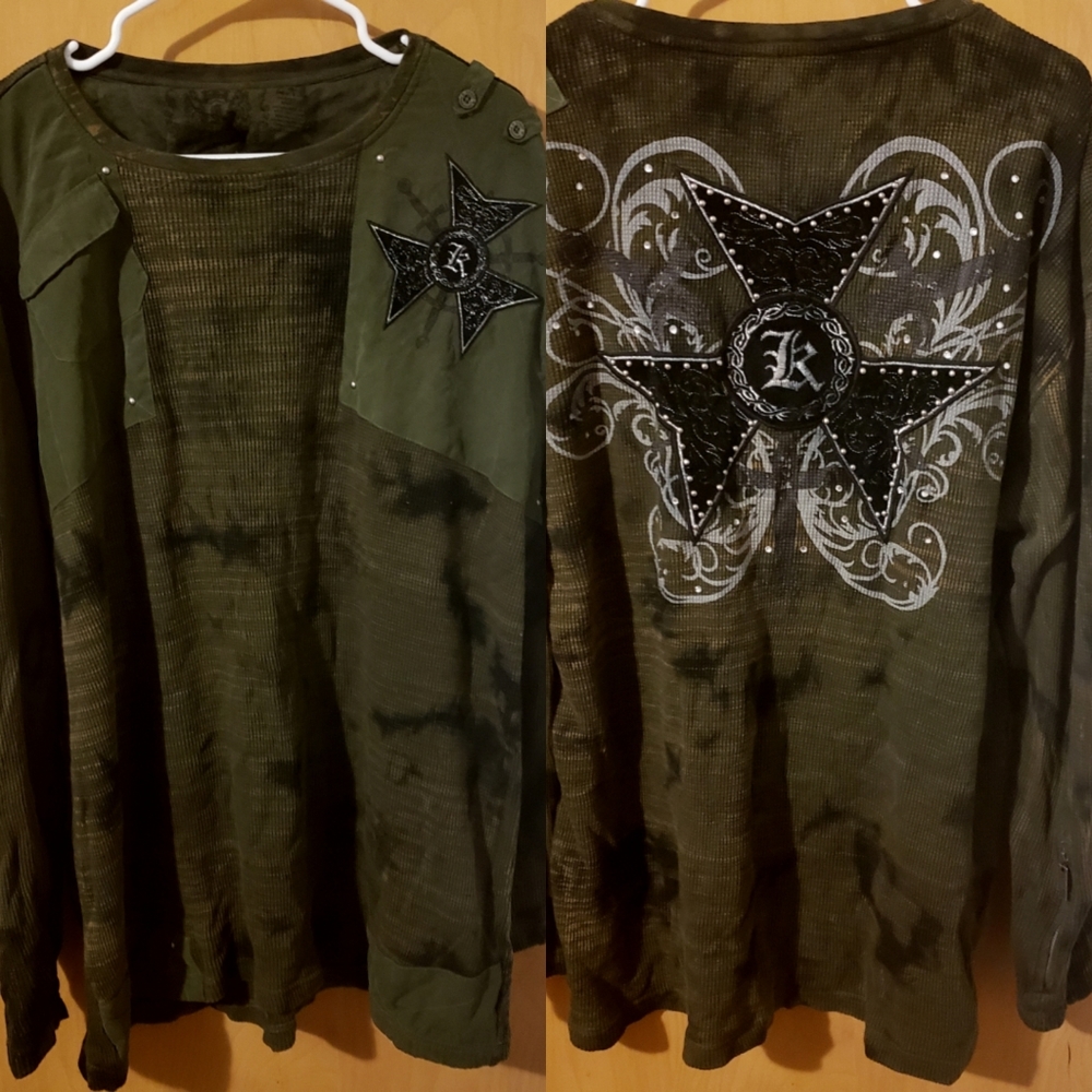 Dark green long sleeve thermal top